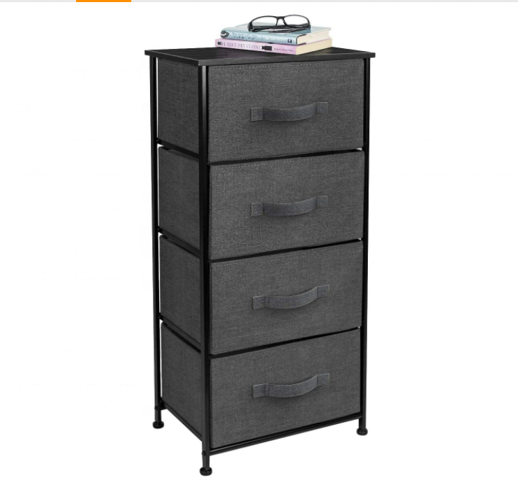 Dresser for Bedroom with 4 Drawers Chest of Drawers Storage Organizer Tower Nightstand Fabric Dresser