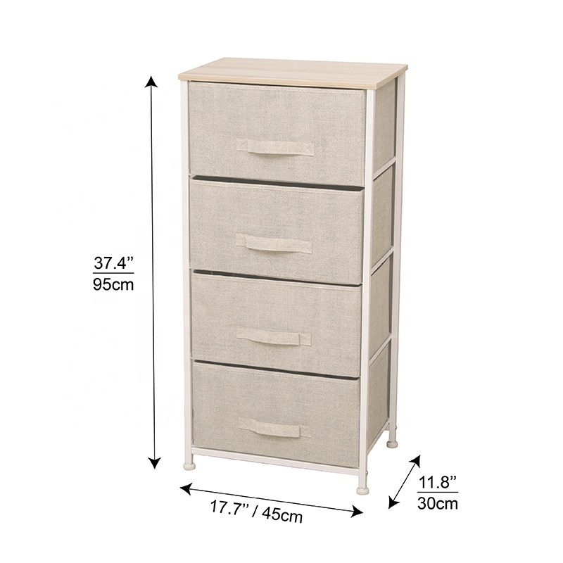 STAR CREATION High Quality Latest Design Vertical 4 Tier Drawers Dresser Storage Tower