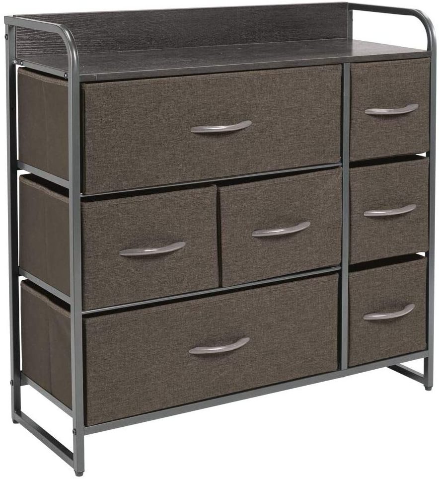 Sturdy Steel Frame Wooden handle Drawers Dresser with Shelves, Closet Organizers and Storage Dressers