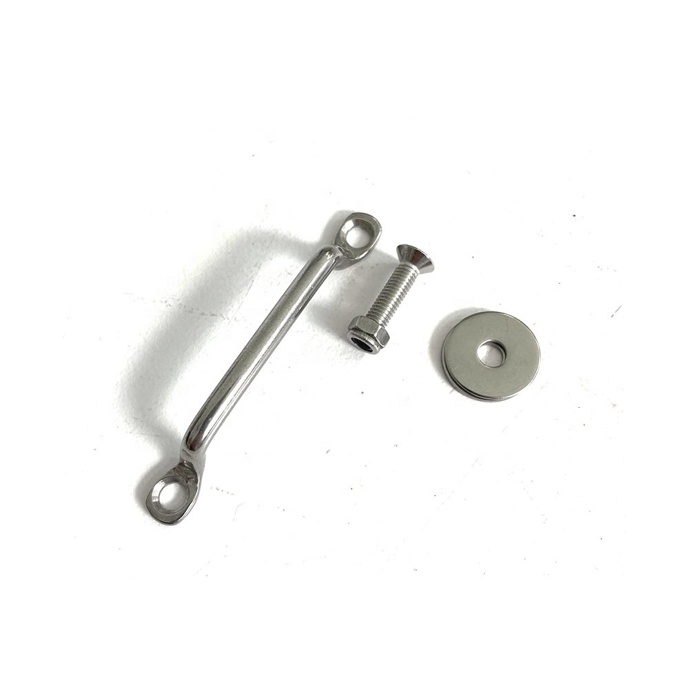 304 Stainless Steel Marine Hardware 6mm Yacht Accessories Saddle Clip Pull Door Handle Eye Pad Strap