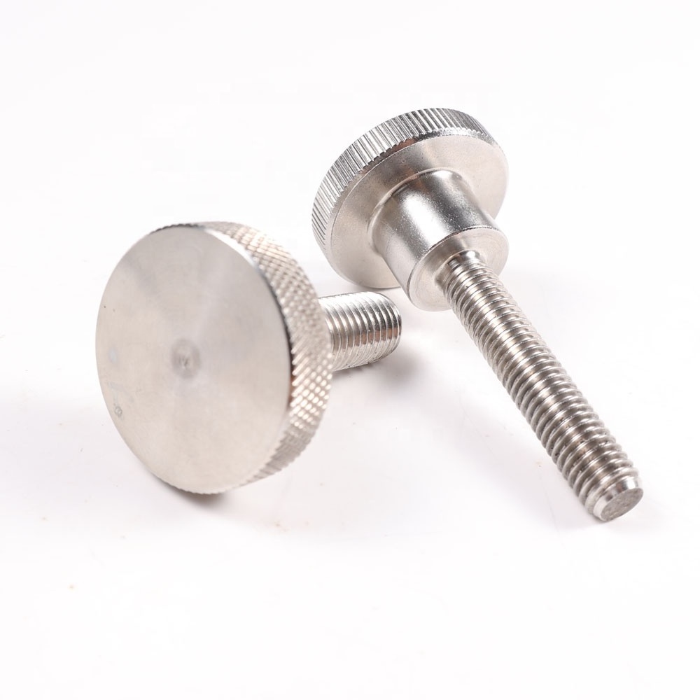 stainless steel m3 m4 m5 flat head knurled thumb machine screw m6 m8 m10