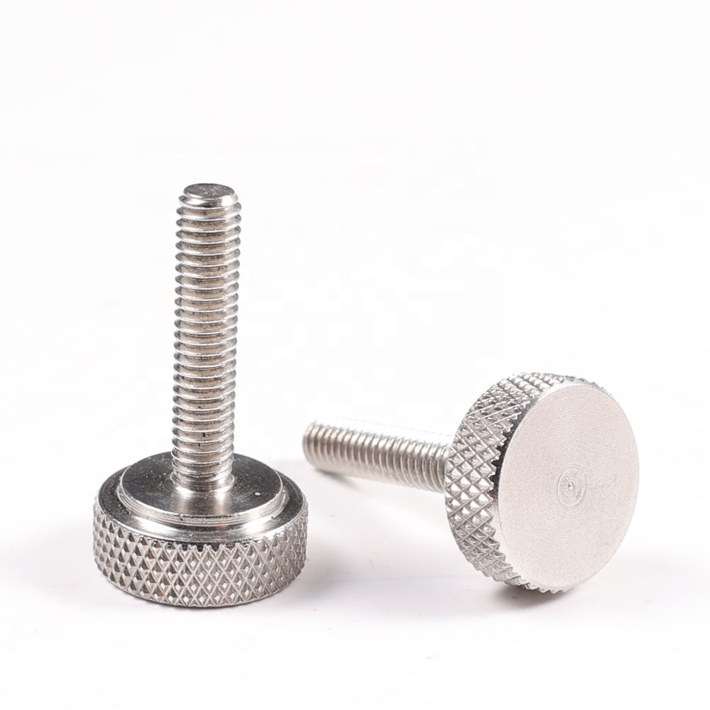 stainless steel m3 m4 m5 flat head knurled thumb machine screw m6 m8 m10