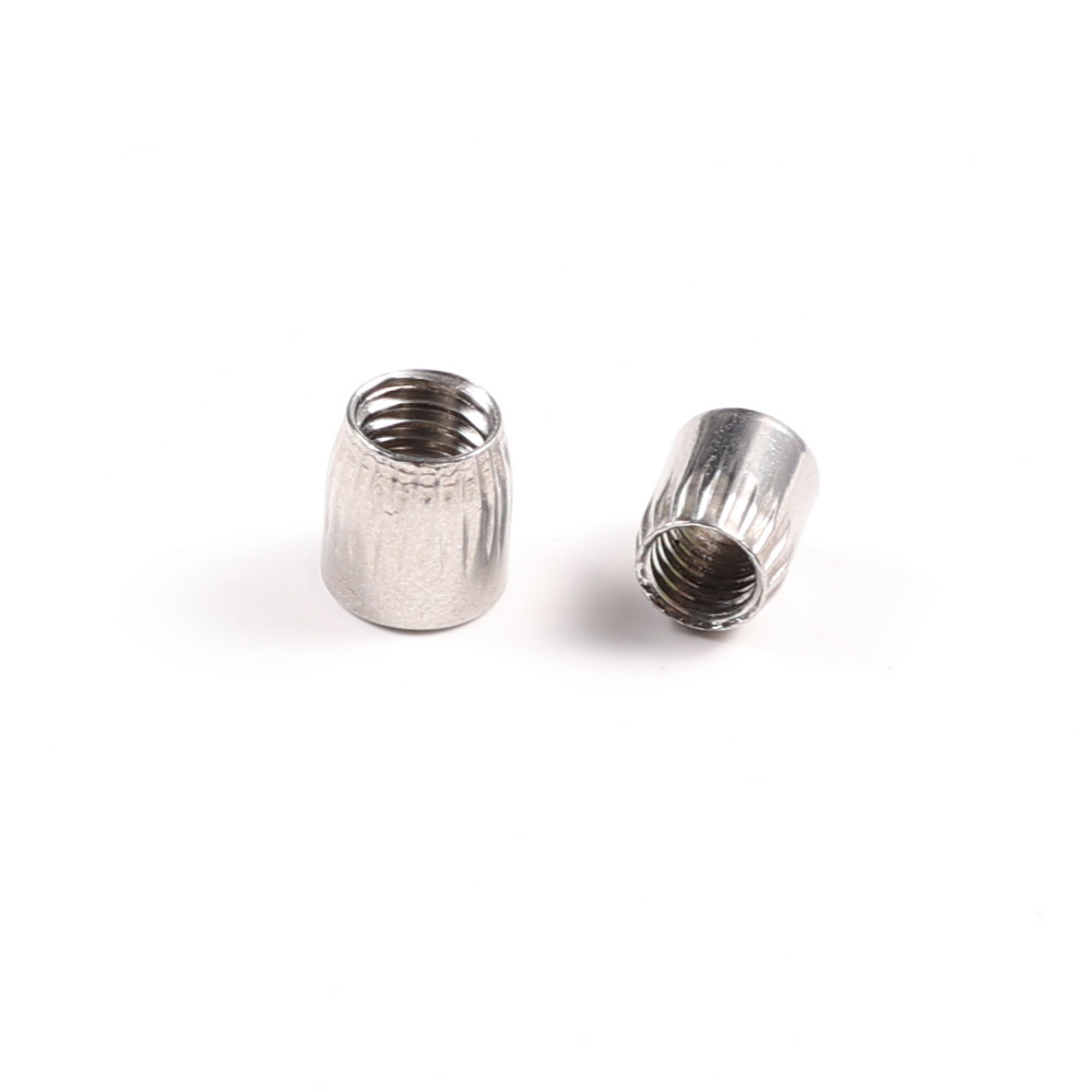 Female Thread Patterned Nut Steel Conical Tapered Cone Knurl Nut With Lock Expansion Bolt