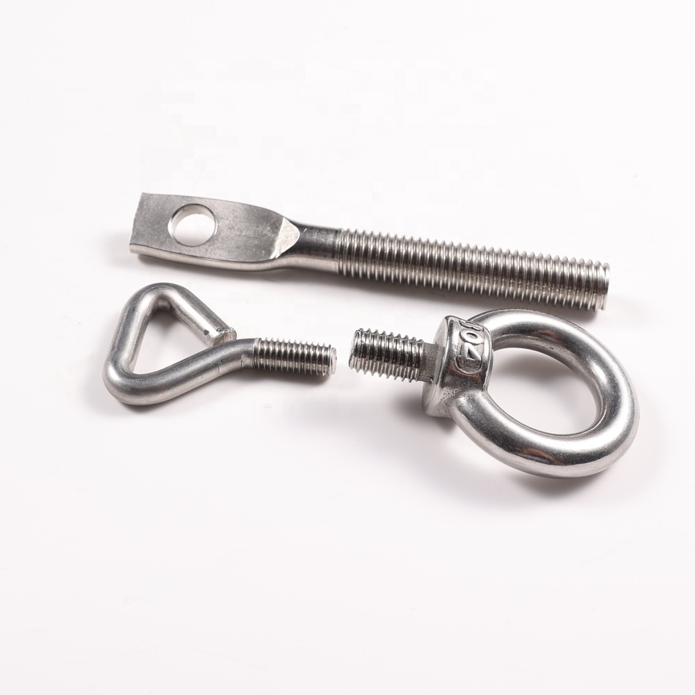 WXSNY Fastener DIN580 DIN444 stainless steel closed shoulder pattern machinery bent lifting eye bolts with nuts M8