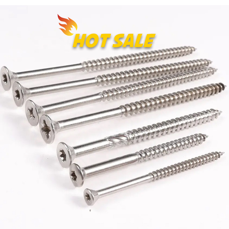 custom m4 304 Pan phillips flat head screw torx square drive robertson wood stainless steel self tapping decking screws