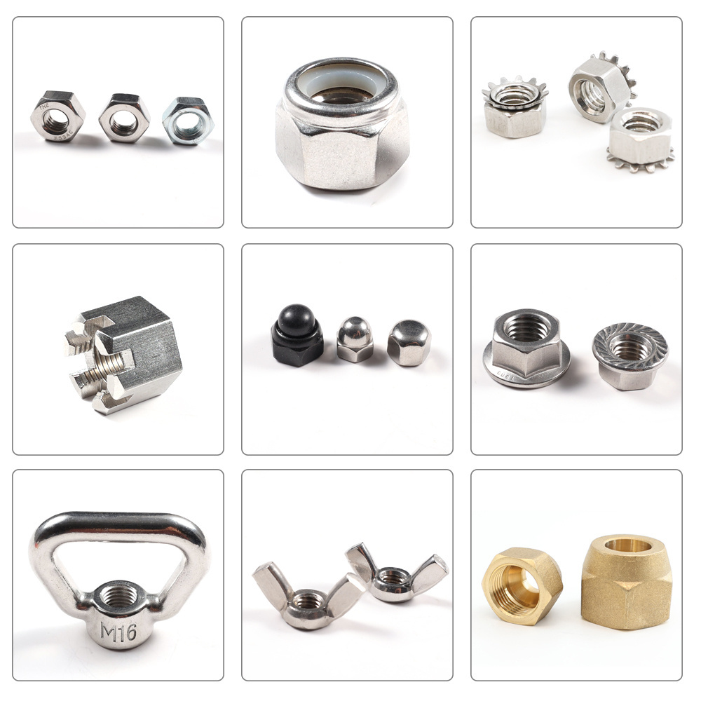 Stainless steel nyloin insert stiff elastic stop locknut prevailing torque sealed hex locking nut DIN985 m5 m6 m8