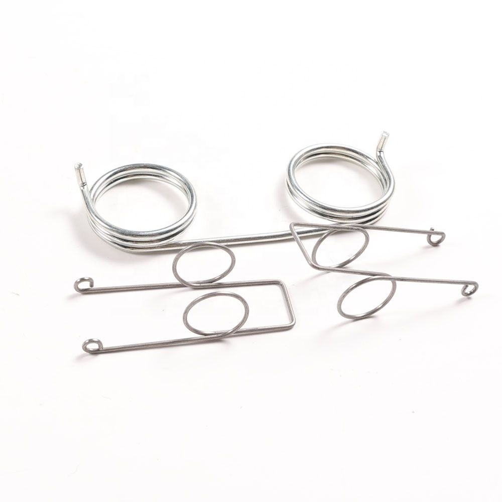 Custom Spiral Springs Stainless Steel Double Torsion Spring with L Bent Straight Hook