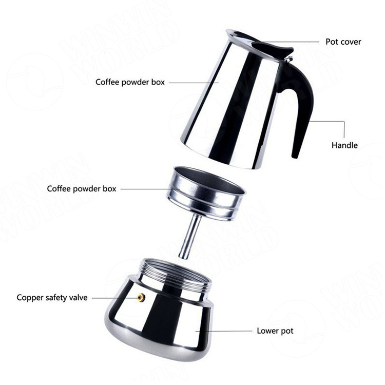 Moka Espresso Pot Stovetop Espresso 160ml 240ml 360ml Coffee Maker Moka Pot