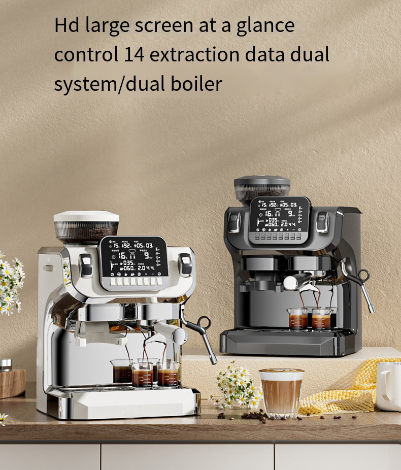 Espresso Coffee Maker 15 Bar Touch Screen Cappuccino Automatic Coffee Machine with Grinder