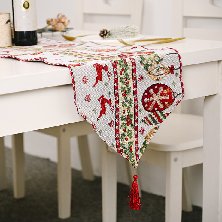 Factory Direct Sale Creativity Decoration Party Macrame Table Runner Christmas Themed Tablecloth