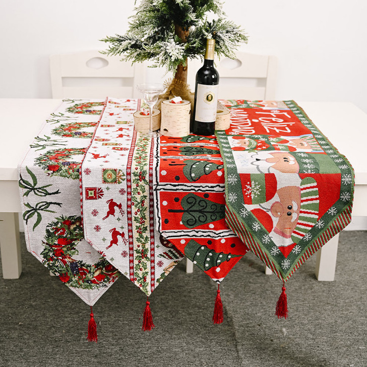 Factory Direct Sale Creativity Decoration Party Macrame Table Runner Christmas Themed Tablecloth