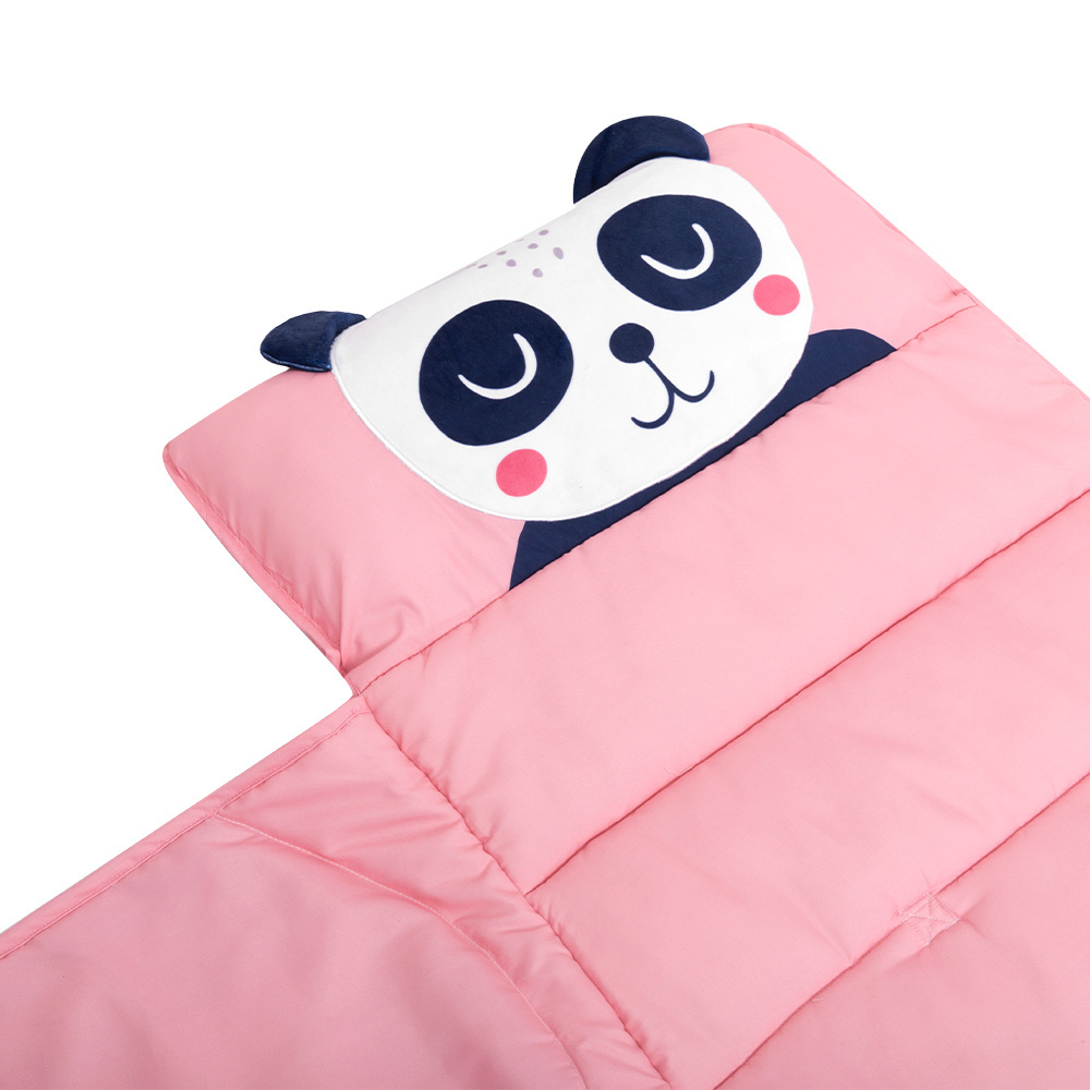 Cartoon Animal Panda Soft Folding Baby Mat 3D Digital Printing Sleeping Mats Foldable Wholesale Kids Nap Mat With Pillow