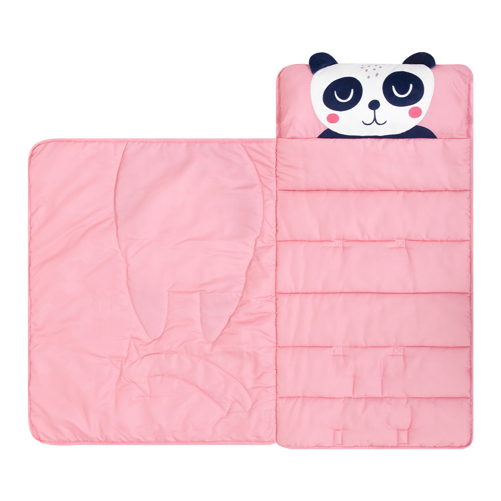 Cartoon Animal Panda Soft Folding Baby Mat 3D Digital Printing Sleeping Mats Foldable Wholesale Kids Nap Mat With Pillow