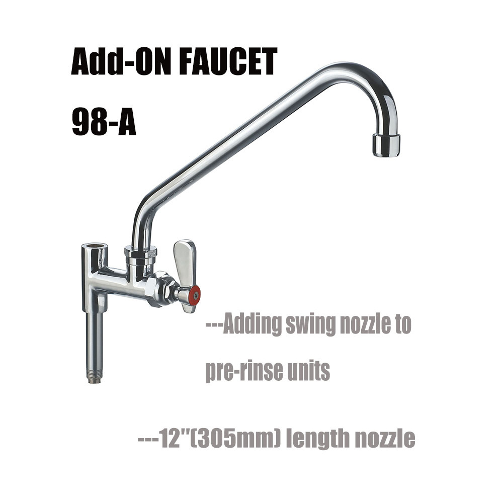 Restaurant Hotel Stainless Steel Commercial Waterfall Mixer Sink Tap Kitchen Pre Rinse Faucet