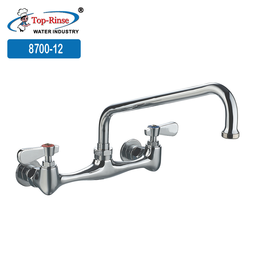 Double Lever hot and cold water ridge kitchen faucet antique copper faucet for restaurant bar hotel