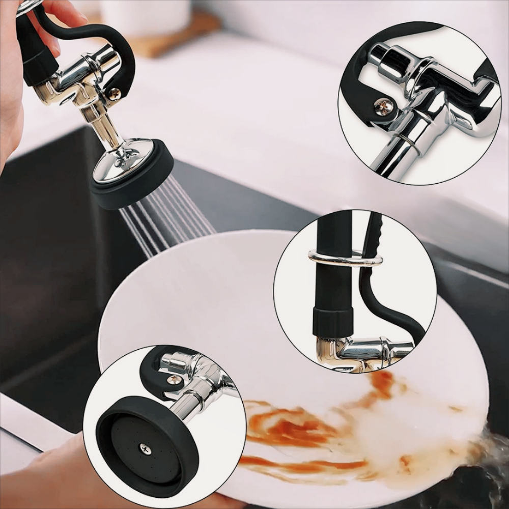 High-End Deck Basin Italian Kitchen Mixer Hot Water SUS304 Kitchen Concealed Sanitary Pre Rinse Sink Faucet