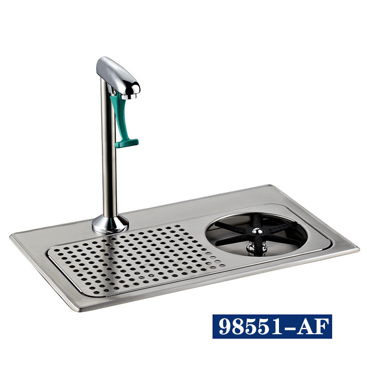 98551-AF Bar Series Faucets Combined Glass Rinser Cup Rinser with Pedestal Push Back Single Glass Filler