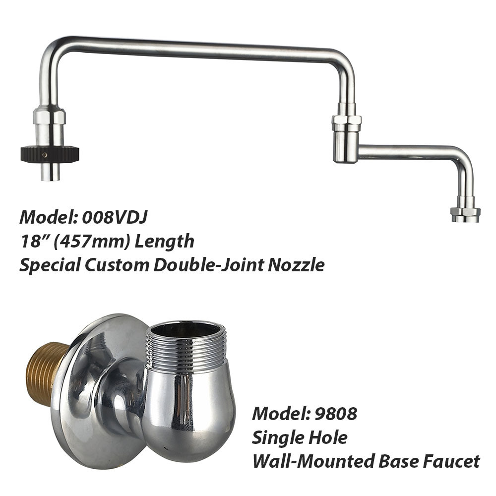 Commercial Pot Filler Folding Faucet Stretchable Double Joint Swing Arm Wall Mount Brass Kitchen Faucet