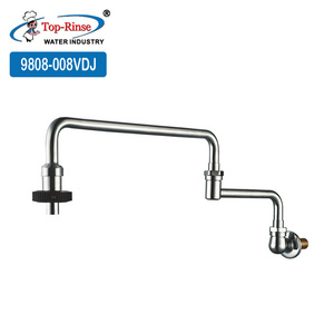 Commercial Pot Filler Folding Faucet Stretchable Double Joint Swing Arm Wall Mount Brass Kitchen Faucet