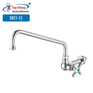 Modern Hotel Project Brass Chrome Plate Wall Mounted Lavatory Faucet Wash Hand Bathroom Mixer Concealed Basin Faucet