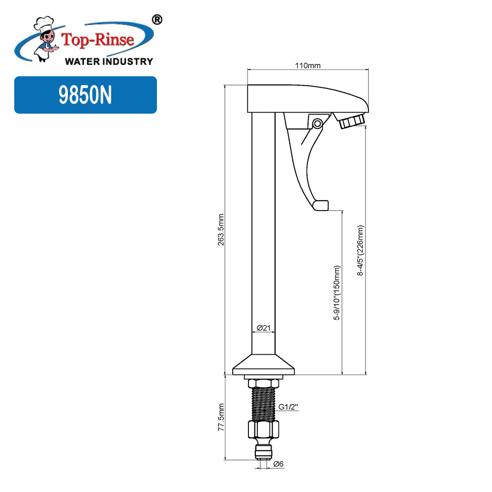 Commercial Glass Filler Faucet for Hotel Restaurant Bar Dining Hall Shank Pedestal Push Back Lever Glass Filler Faucet