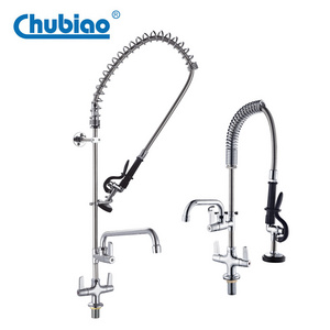 Different height Single hob Deck mounted Pre Rinse Taps Commercial catering equipment application pre rinse faucet