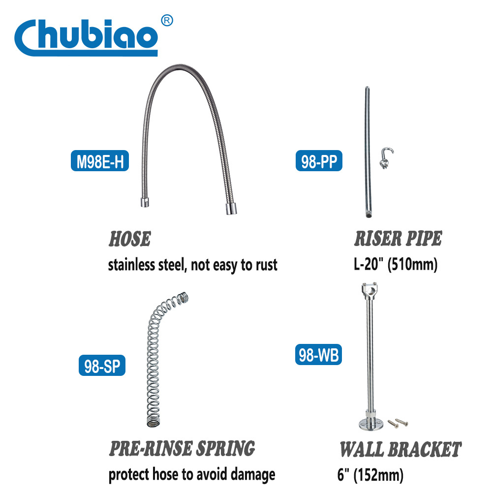 CHUBIAO Pre rinse Mixer Brand Pre rinse with Mixer Commercial Pre rinse Kitchen Sink Faucet with Elbow Tap