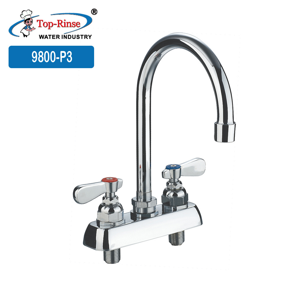 9800-P3 Copper Kitchen Faucet High Quality Single Lever Pull Down Single Handle Brass Deck Mounted Industrial Faucet