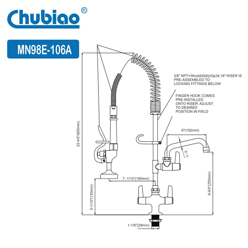 New Style Pull Down Kitchen Faucet Deck Mount Commercial Catering Pre Rinse Faucet Pre Rinse