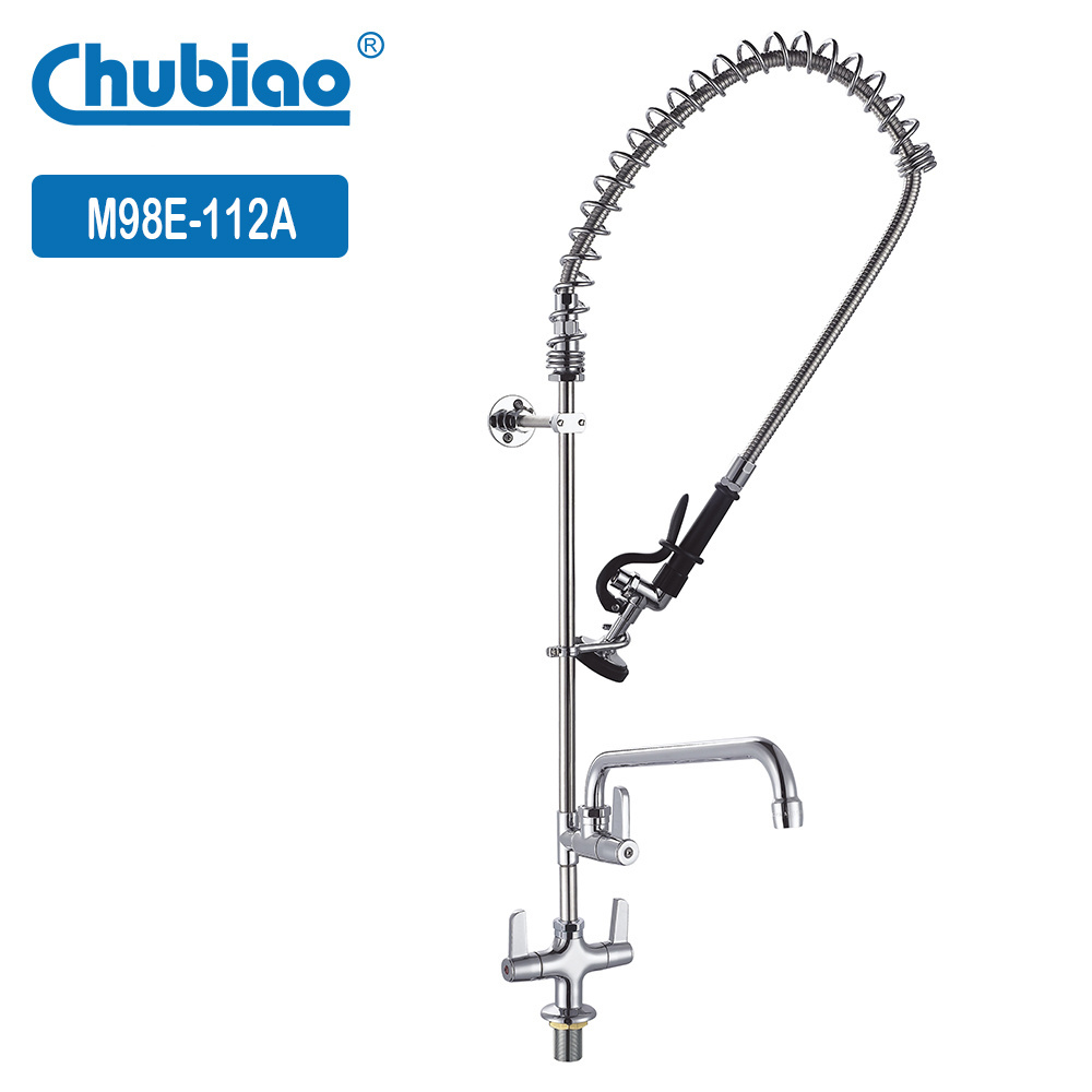 Cheap Price Pre Rinse Unit With Brass Faucet Single Hole Deck Mount Faucet with High Flow Spray Valve