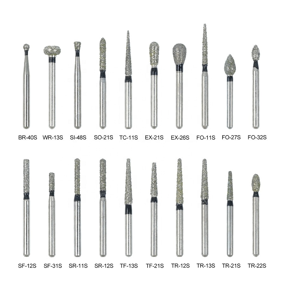 Dental Diamond Burs 1.6mm for High Speed Handpiece Super Coarse Diamond Burs Dentist Tool Grinder