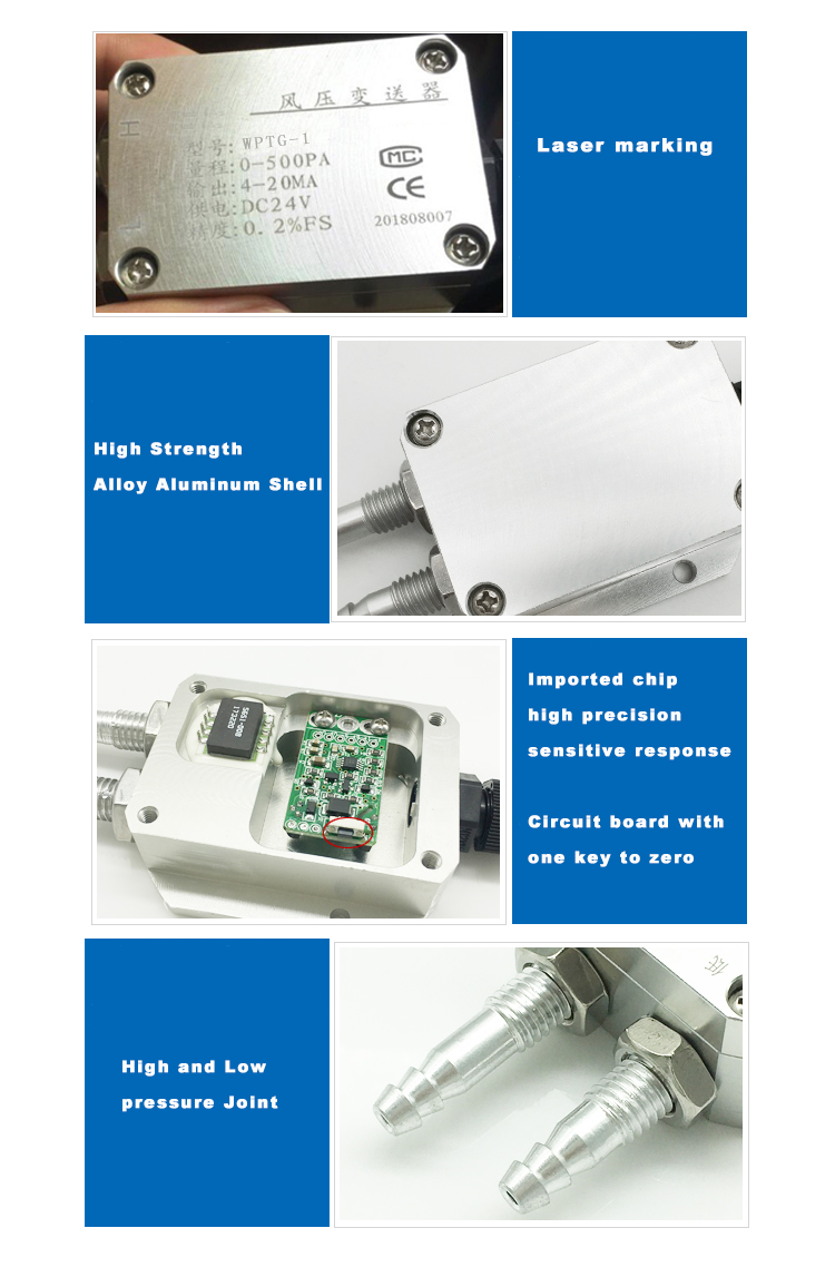 Air exhaust gas pressure sensor with 5v and 0-10v DC