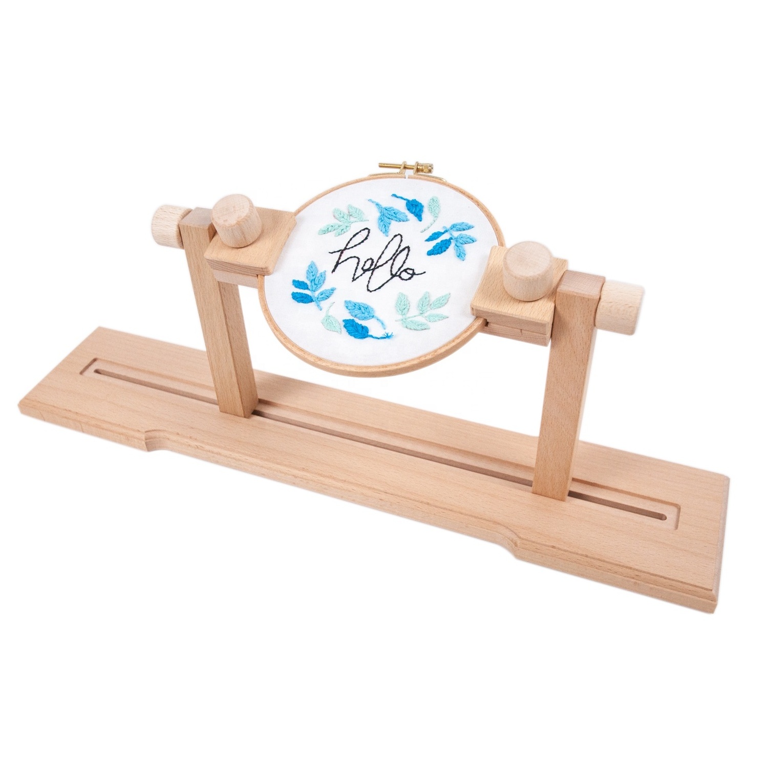 Seat 360 Degree Rotatable Embroidery Frame Adjustable Wooden Cross Stitch Embroidery Lap Stand Frame Big size