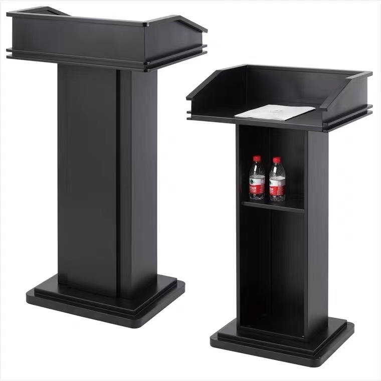 Wholesale Premium Wooden Stainless Steel Speech Lectern Rostrum Pulpit Podium for Church