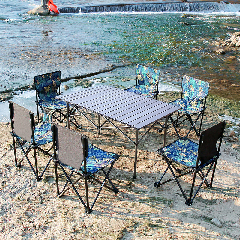 Aluminum alloy Mountain Outdoor Folding Table Portable Camping Picnic dining Table with chair