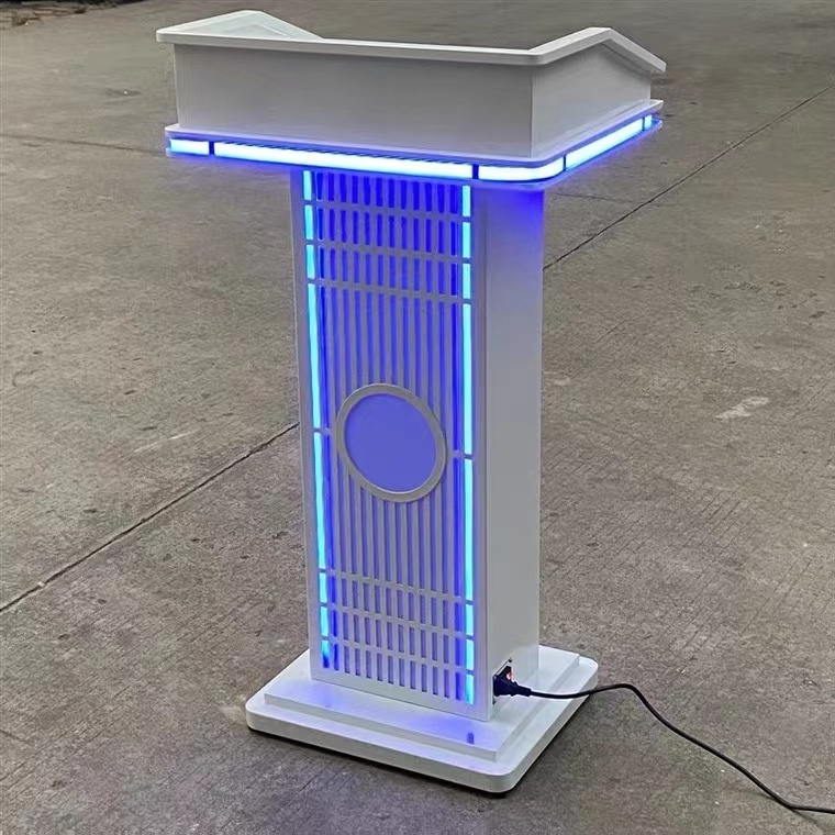 Wholesale Premium Wooden Stainless Steel Speech Lectern Rostrum Pulpit Podium for Church