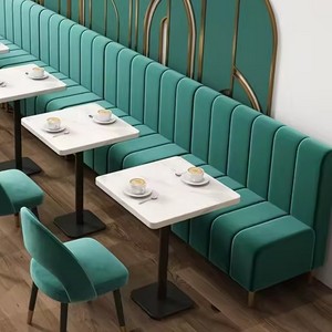 Wonderful design Restaurant Project Furniture Cafe Bar Hamburger Shop KTV Club Velvet Restaurant Sectional Sofa Booth Seating