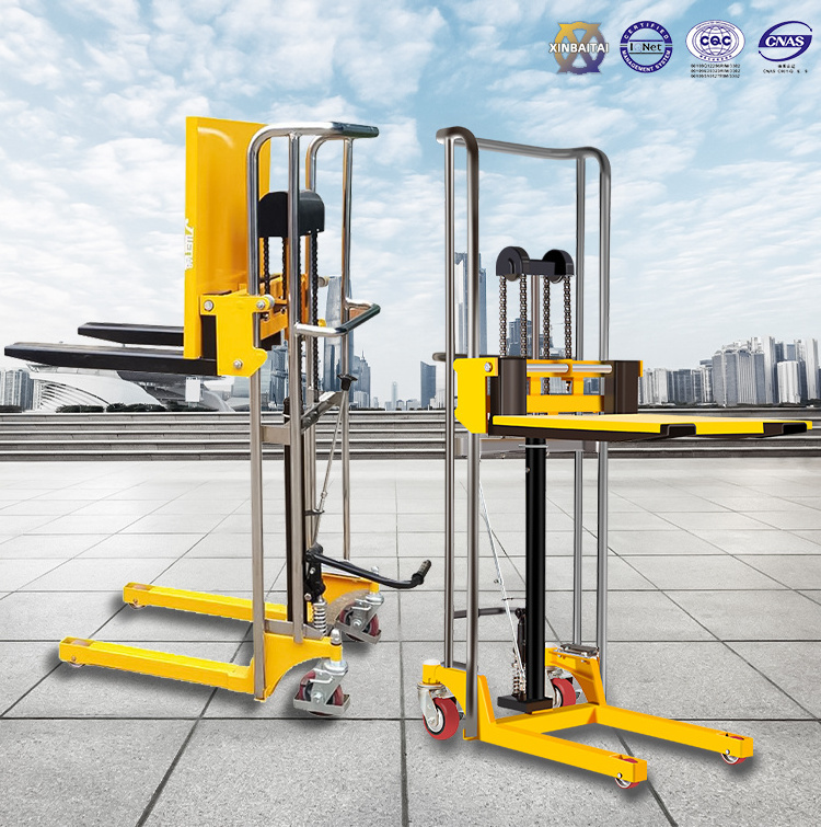 Hot selling 3000kg 3 ton pump weigh hydraulic hand forklift trolley truck price manual lifter hand stacker