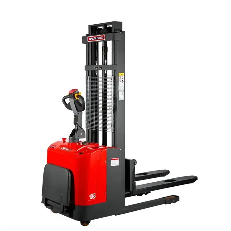 XINBAITAI Professional Manufacturer Forklift Electric Power Pallet Truck Custom 1.5T Standing Drive Jack Self Loading Stacker