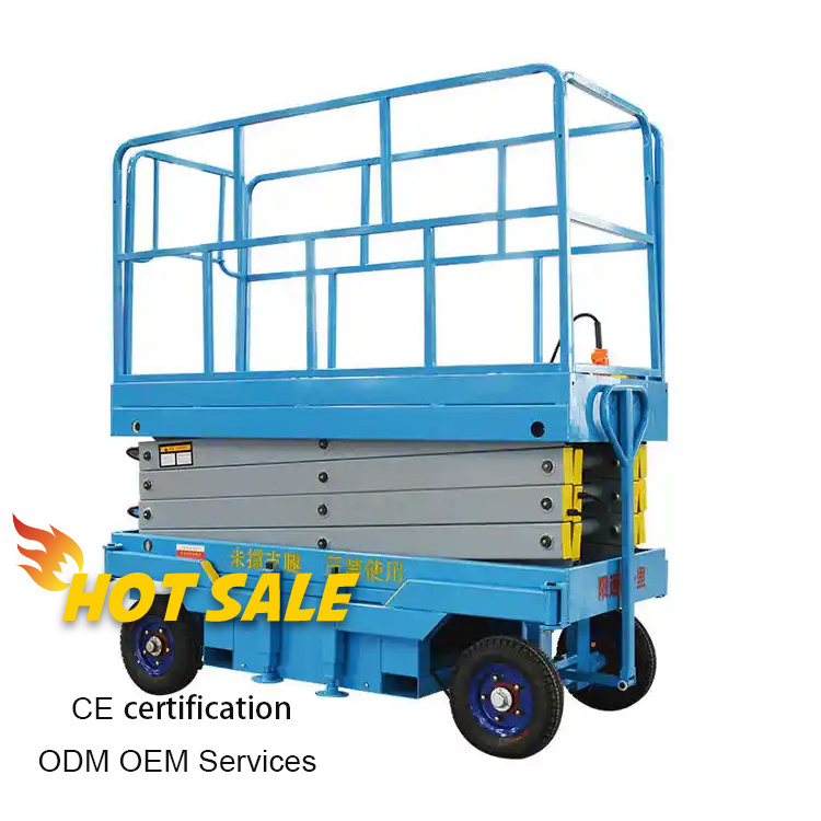 JUELI 10m 12m 14m 18m 300Kg 1T 2T Aerial Work capacity Electric mobile scissor Hydraulic lift tables manlift mobile platform