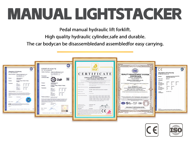 Hot selling 3000kg 3 ton pump weigh hydraulic hand forklift trolley truck price manual lifter hand stacker