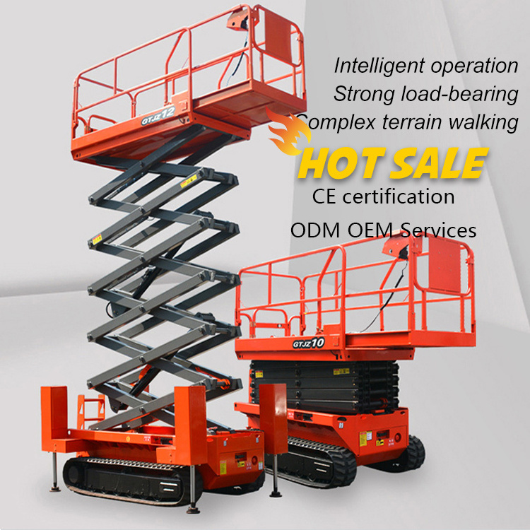 Ce Iso Certification Self Propelled Scissor Lift On Tracks Rough Terrain Scissor Lift Platform