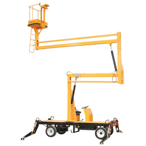 Simple Folding Arm Small Spider 180kg Capacity New Brand Jueli Reach Towable Aerial Work Platform Knuckle Trailer Boom Lift