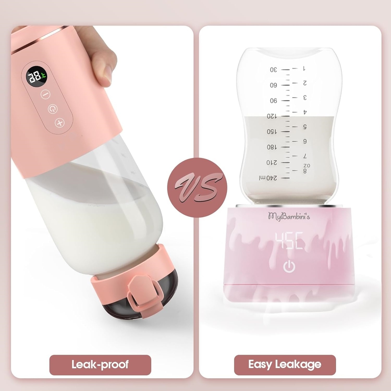 Wireless Portable Electrical Heater Baby Feeding Bottle Water Warmer Rechargeable Milk Warmer Constant Temperature Water Glass