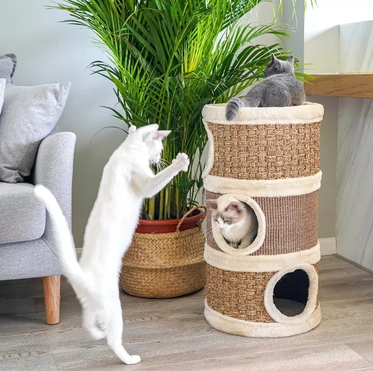 Cat Product High Quality Small Funny Modern Wooden Cat Climbing Tree House Tower For Cats