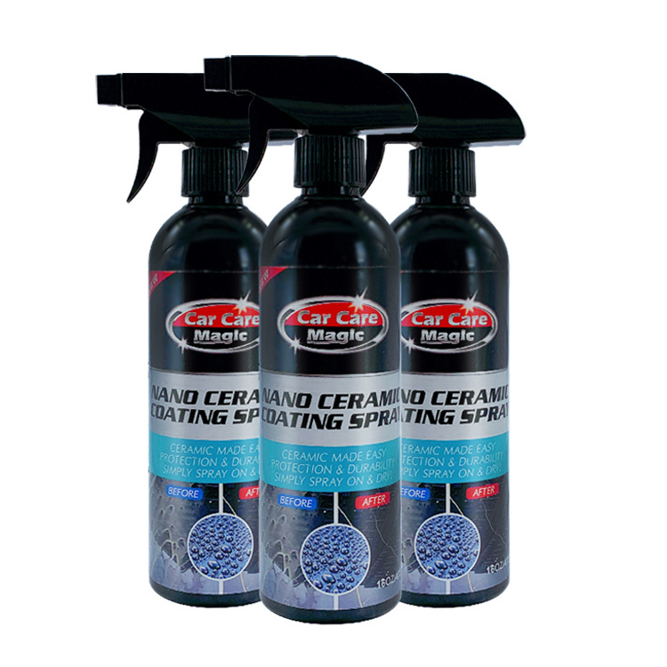 SHINE Quick Coat - Ceramic Coating - Car Wax Polish Spray - Waterless Car Wash & Wax - Hydrophobic Top Coat Polish