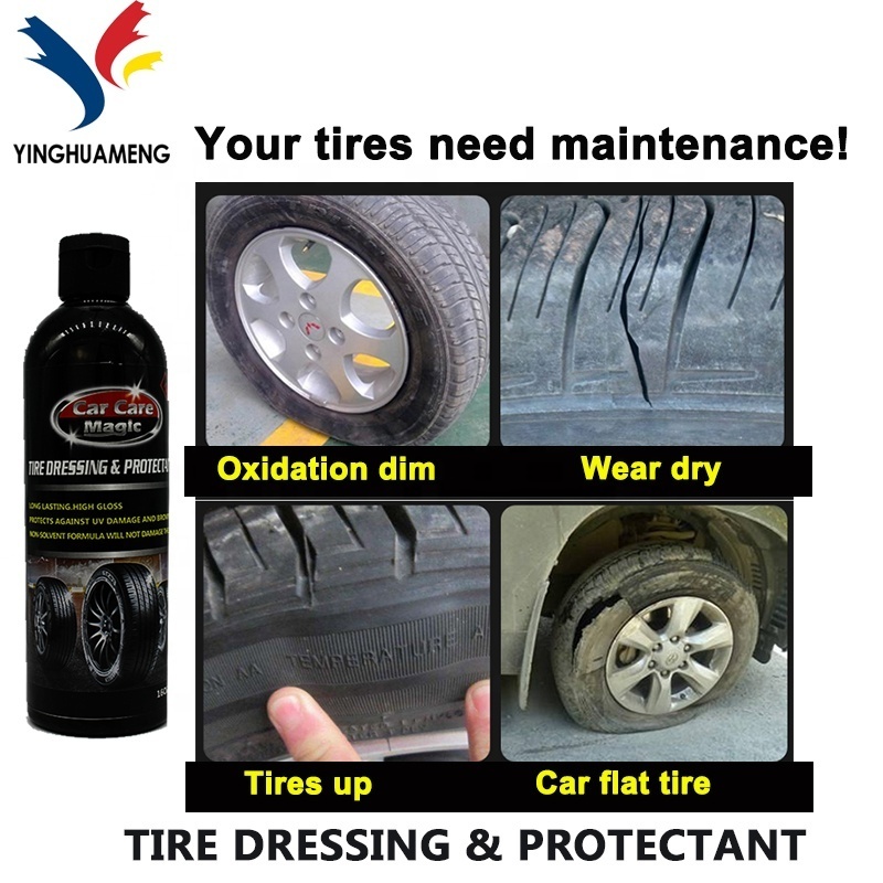 Flood protection product for vehicles Tire dressing and protection water based dressing OEM new tire look long lasting for weeks