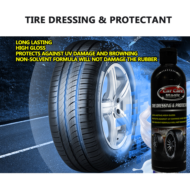 China Silicone tire shine wholesale tire spray foam cleaner black tire dressing wet gel