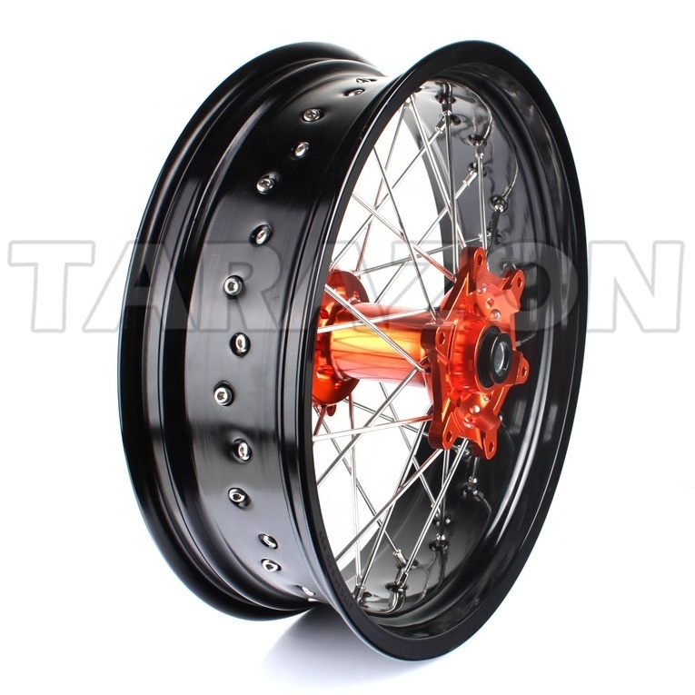 17 inch CNC aluminum supermoto Motorcycle spoke wheels for KTM