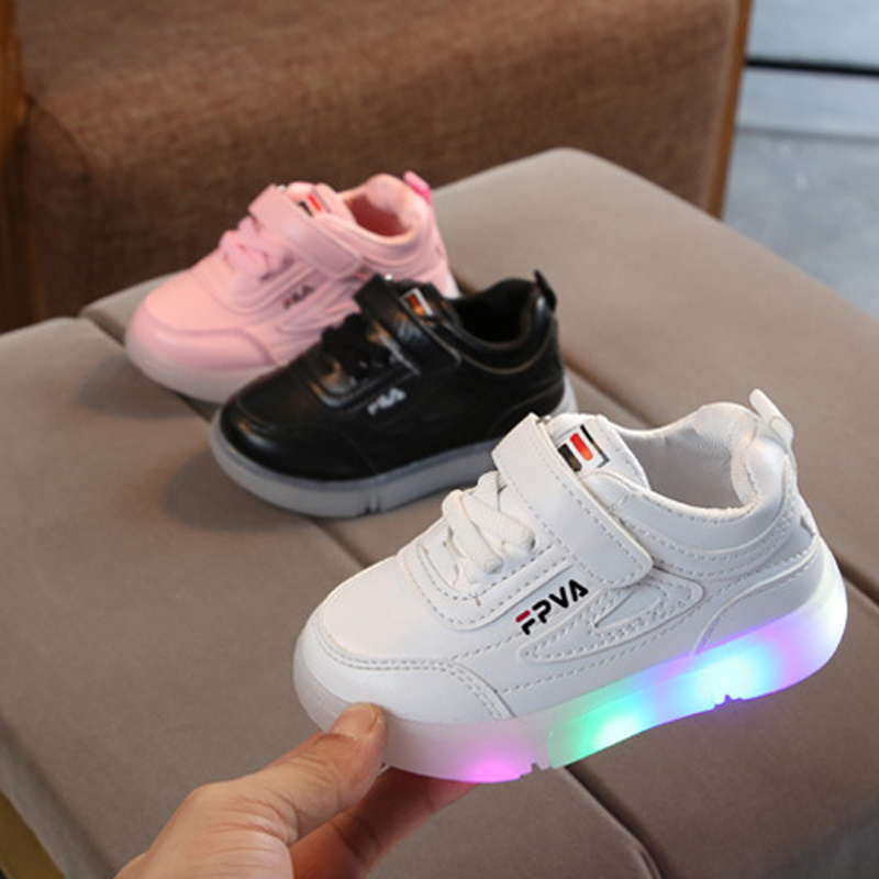 Children spring autumn casual Baby LED Luminous sole kids sneakers walking style Girls and boys flashing lights for shoes